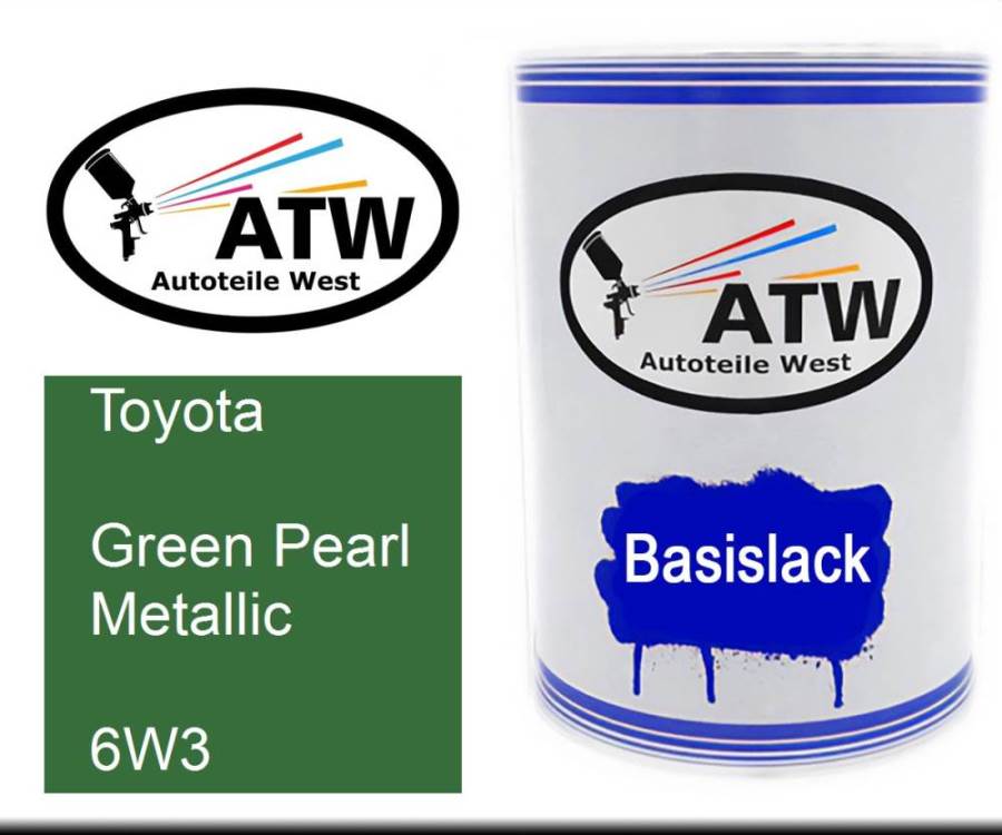 Toyota, Green Pearl Metallic, 6W3: 500ml Lackdose, von ATW Autoteile West.